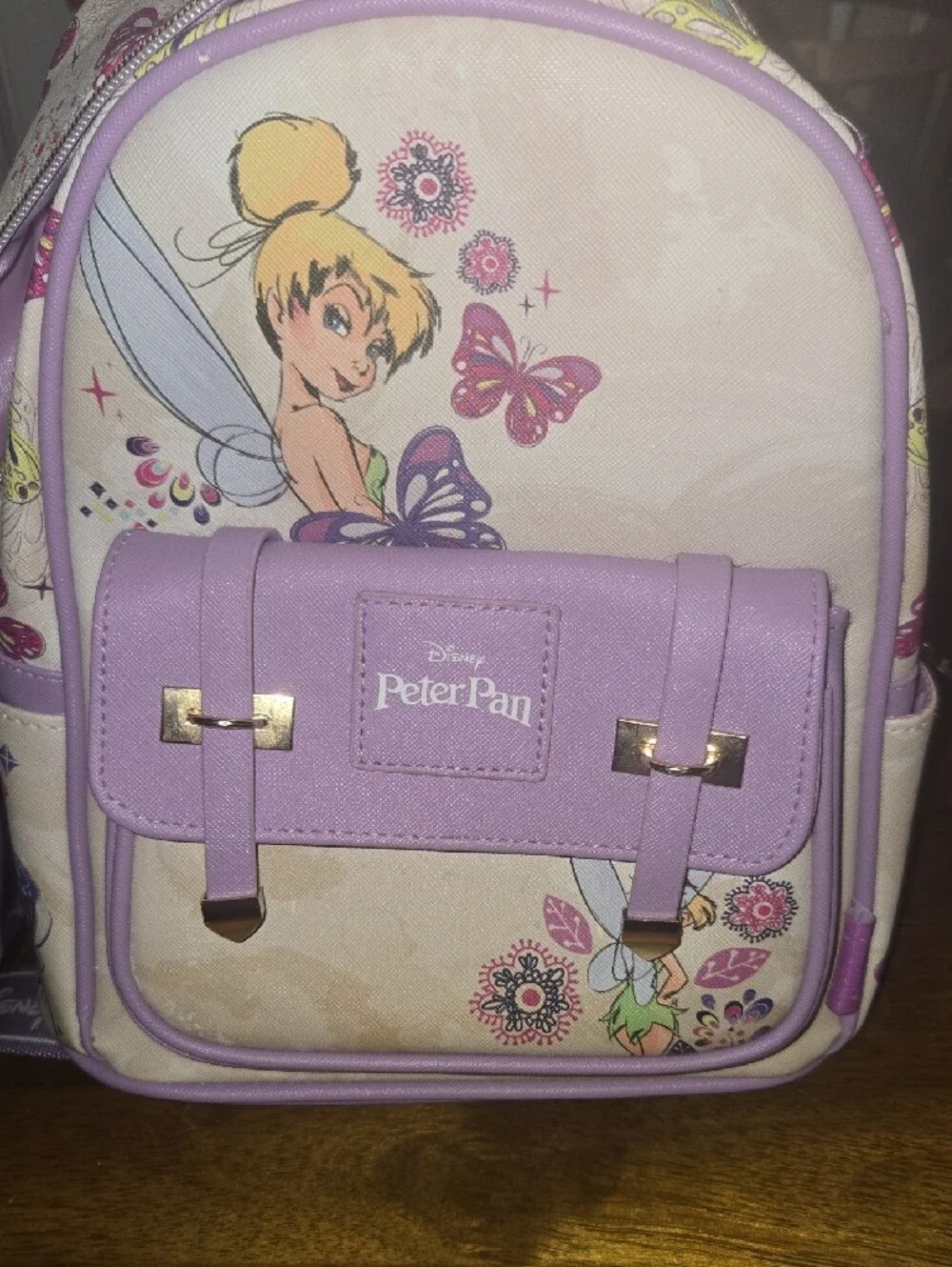 Disney Peter Pan Tinker Bell Kids Backpack - Purple & Cream